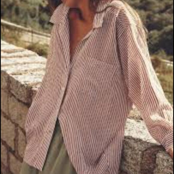 Zara Oversized Stripe Shirt - Picture 1 of 8